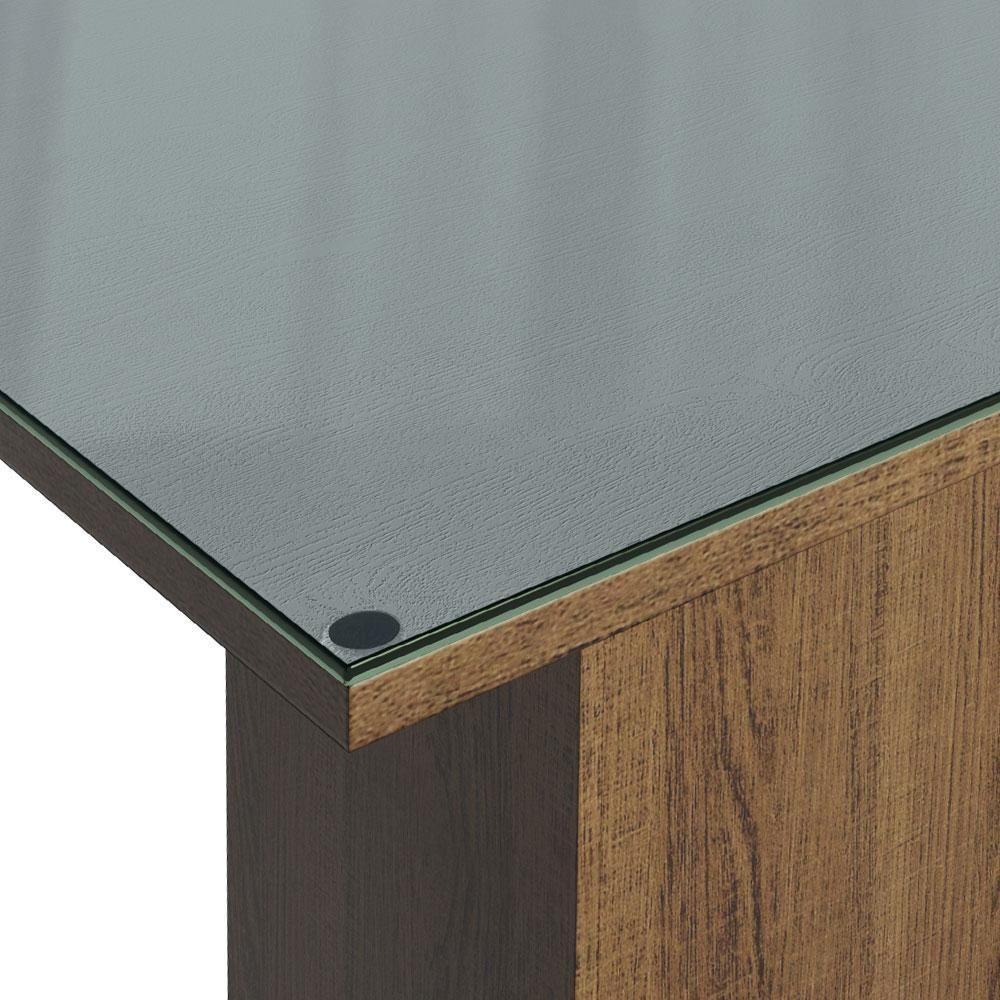 Mesa De Jantar Quadrada Tampo De Vidro Madesa 5363 - Rustic/cinza Rustic/cinza - 4