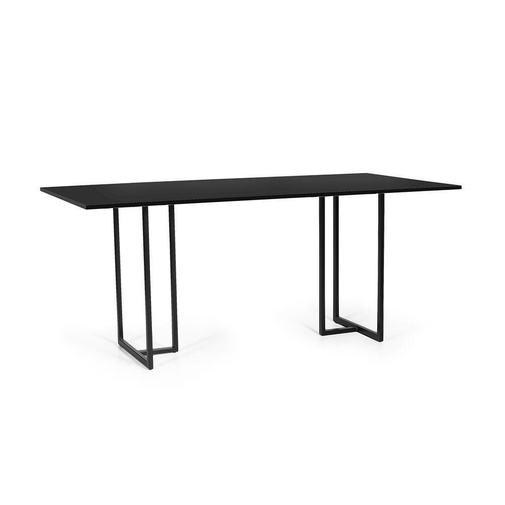 Mesa De Jantar Retangular Industrial 6 Lugares 160x90cm Atos Preta - Straub Web - 1