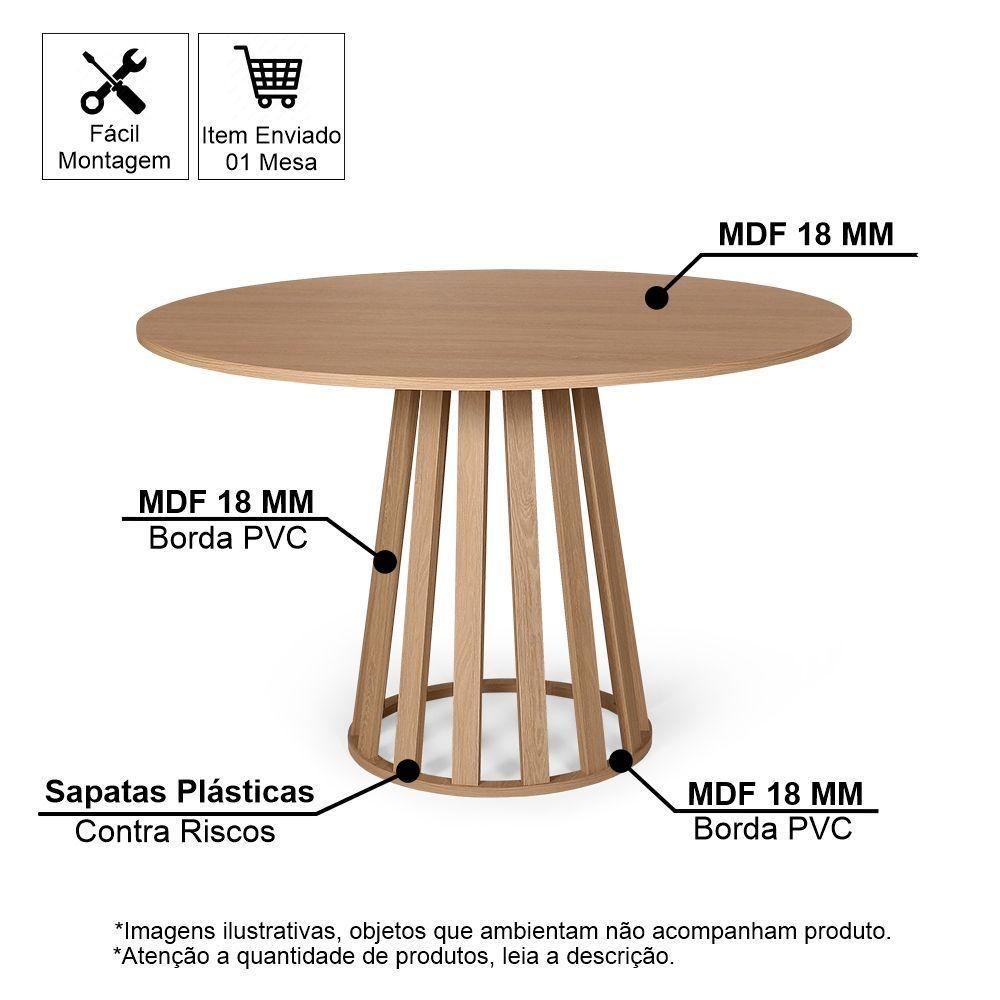 Mesa De Jantar Redonda 4 Lugares 90cm Tália Jade - Straub Web - 2