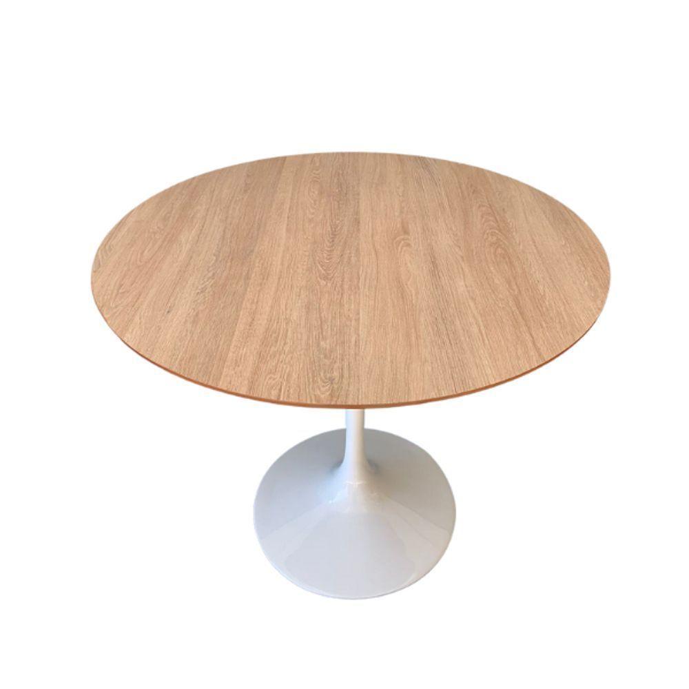 Mesa De Jantar Saarinen 100 Cm Tampo Jade Base Branca Branco - 4