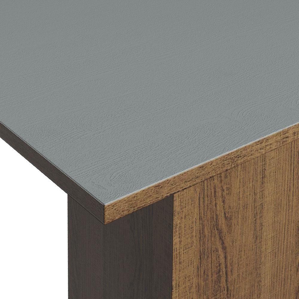 Mesa De Jantar Quadrada Tampo De Madeira Madesa 5363 - Rustic/cinza Rustic/cinza - 1