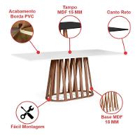 Mesa De Jantar Retangular 8 Lugares 200x90cm Gabi Branco/noronha - Straub Web - 2