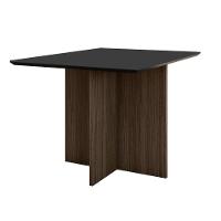 Mesa De Jantar Retangular Tampo Chanfrado Sem Vidro 120cm Helô Poliman Móveis Amendoa/grafite - 1