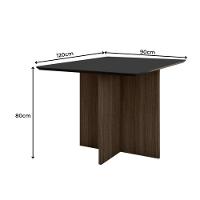Mesa De Jantar Retangular Tampo Chanfrado Sem Vidro 120cm Helô Poliman Móveis Amendoa/grafite - 2