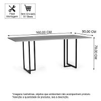 Mesa De Jantar Retangular Industrial 6 Lugares 160x90cm Atos Jade - Straub Web - 2