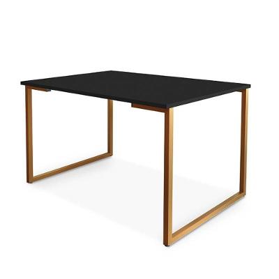 Mesa De Jantar Steel Estilo Industrial Pés De Aço 120x80cm Cobre/preto Cobre/preto