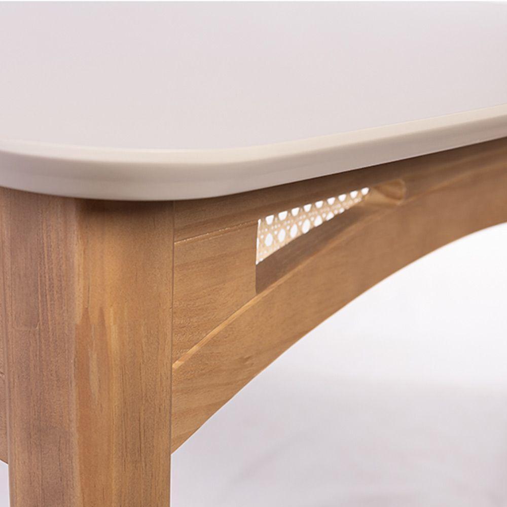 Mesa De Jantar Veneza Com Detalhe Em Rattan 6010-m Medidas 180cm X 100cm Cor Cera - Clara - 2