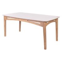 Mesa De Jantar Veneza Com Detalhe Em Rattan 6010-m Medidas 180cm X 100cm Cor Cera - Clara - 1