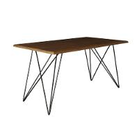Mesa De Jantar Trama Base Preta Com Tampo Amêndoa 140 X 80 - Asturias - Cor: Marrom - 3