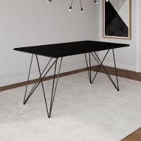 Mesa De Jantar Trama Plus Base Preta Com Tampo Preto 150 X 90 - Asturias - Cor: Preto - 1