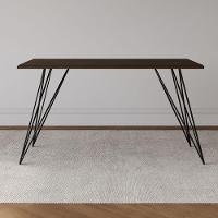 Mesa De Jantar Trama Base Preta Com Tampo Amêndoa 140 X 80 - Asturias - Cor: Marrom - 4