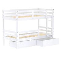 Beliche Solteiro Slim Com 02 Gavetas E Grade De Proteção Madeira Maciça Branco Housin - 3