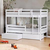 Beliche Infantil Slim Com 02 Gavetas E Grade De Proteção Madeira Maciça Branco Housin - 1