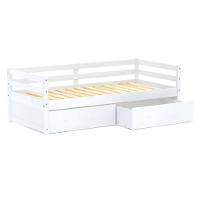 Cama Infantil Slim Com 02 Gavetas Madeira Maciça Branco Housin - 2