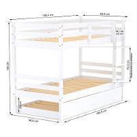 Treliche Solteiro Eco Madeira Maciça Branco Mobilistore - 3