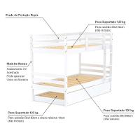 Treliche Solteiro Eco Madeira Maciça Branco Mobilistore