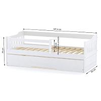 Bicama Infantil Com Grade De Proteção Madeira Maciça Branco Mobilistore - 6