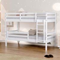 Beliche Infantil Eco Com Grade De Proteção Madeira Maciça Branco Mobilistore - 1