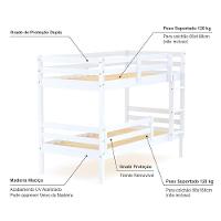 Beliche Infantil Eco Com Grade De Proteção Madeira Maciça Branco Mobilistore - 3