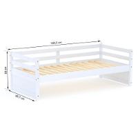 Cama Solteiro Eco Madeira Maciça Branco Mobilistore - 3
