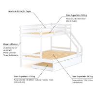 Treliche Casal/solteiro Eco Madeira Maciça Branco Mobilistore