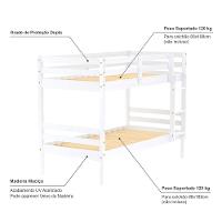 Beliche Infantil Eco Madeira Maciça Branco Mobilistore