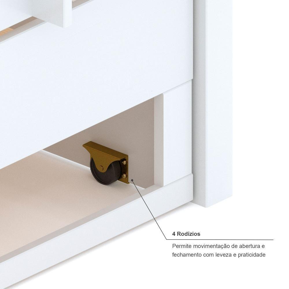 Treliche Casal Casal Eco Com Grade De Proteção Madeira Maciça Branco Mobilistore - 6