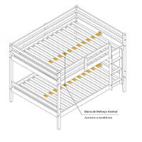 Treliche Casal Casal Eco Com Grade De Proteção Madeira Maciça Branco Mobilistore - 2