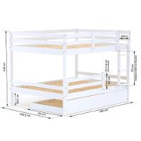 Treliche Casal Casal Eco Com Grade De Proteção Madeira Maciça Branco Mobilistore - 5