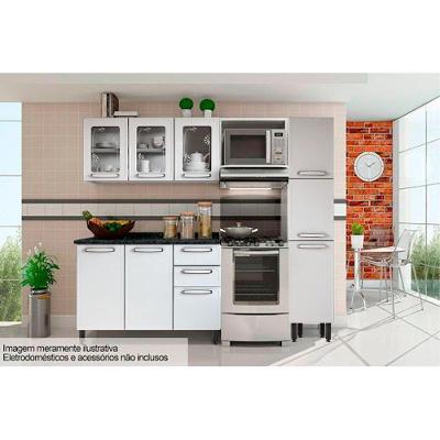 Cozinha Completa Evidence 4 Peças (1 Armário + 1 Balcão + 1 Paneleiro + 1 Complemento) C4p45 Branco