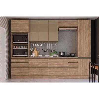 Cozinha Completa Maxxi 7 Peças (2 Armários + 2 Balcões + 2 Paneleiros + 1 Complemento) C7p08 Nogal