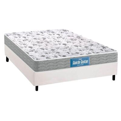 Cama Box Casal: Colchão Anatômico Probel D45/EP Guarda Costas Próextreme Plus Double Face + Base CRC Courano White(138x188)