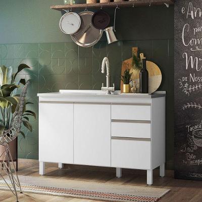 Balcão 120cm 3 Portas Cook Home Bambinello Branco