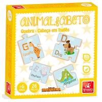 Quebra Cabeça Animalfabeto Inglês - 8122 - Brincadeira De Criança - 1