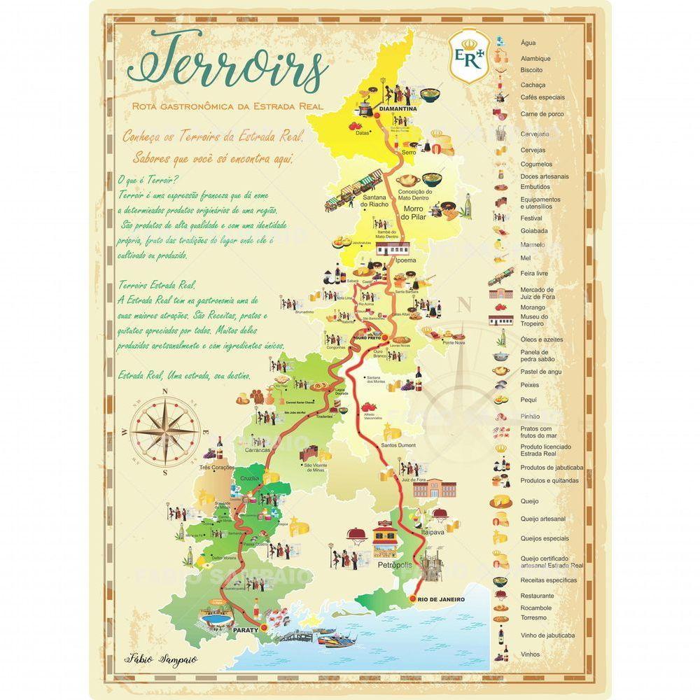 Quebra Cabeça Mapa Gastronômico Da Estrada Real 98x70 -1014 - 1