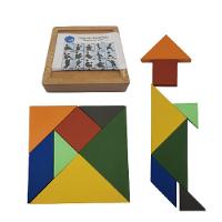 Jogo Infantil Educativo Tangram 7 Cores Madeira - 1