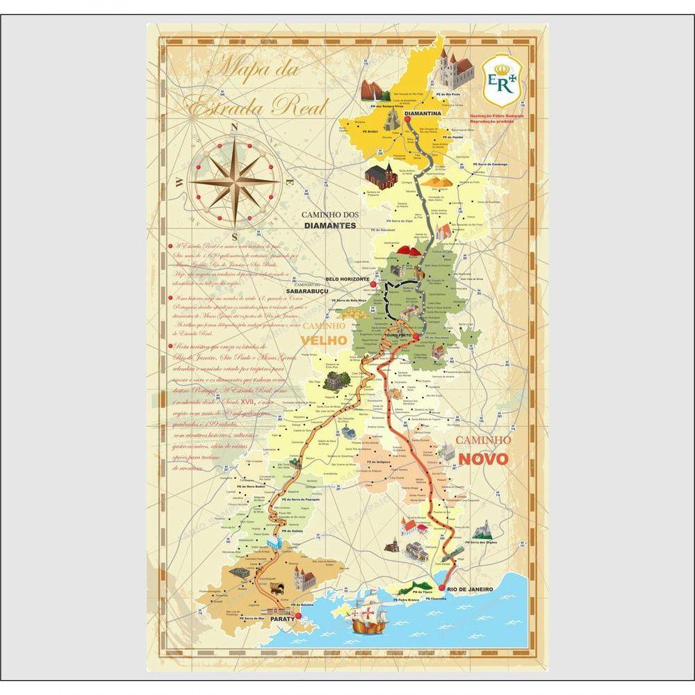 Quebra Cabeça Mapa Da Estrada Real - 98 X 60cm - 1014 Peças - 1