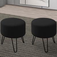 Kit 2 Puff Puf Para Sala Pes Metal Small Veludo Sl 944 Peer Sl 944 - 5