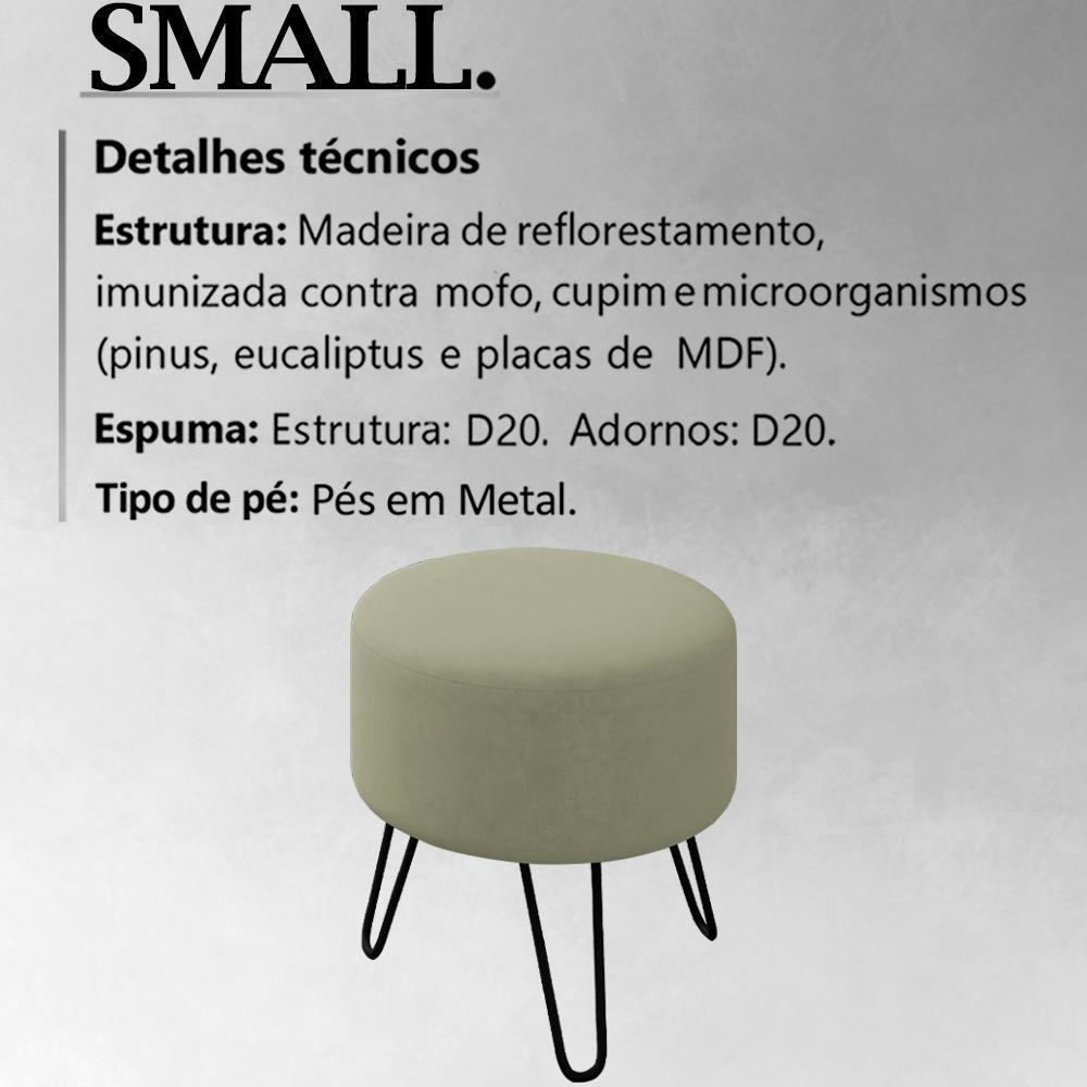 Kit 2 Puff Puf Para Sala Pes Metal Small Veludo Sl 940 Peer Sl 940 - 4