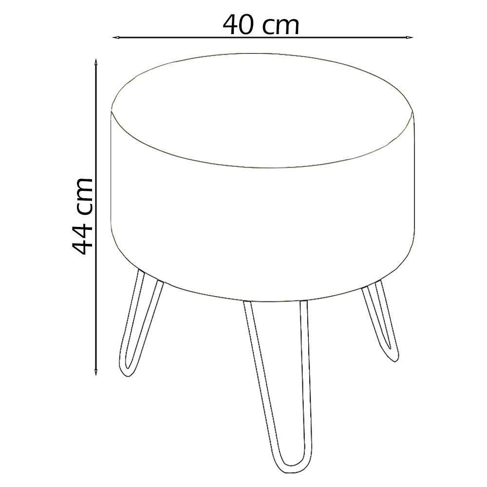 Kit 2 Puff Puf Para Sala Pes Metal Small Veludo Sl 940 Peer Sl 940 - 6