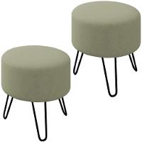 Kit 2 Puff Puf Para Sala Pes Metal Small Veludo Sl 940 Peer Sl 940 - 1