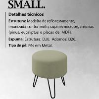 Kit 2 Puff Puf Para Sala Pes Metal Small Veludo Sl 940 Peer Sl 940