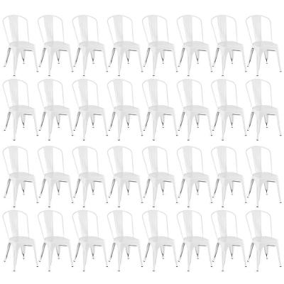 Kit 32 Cadeiras Design Industrial Branco
