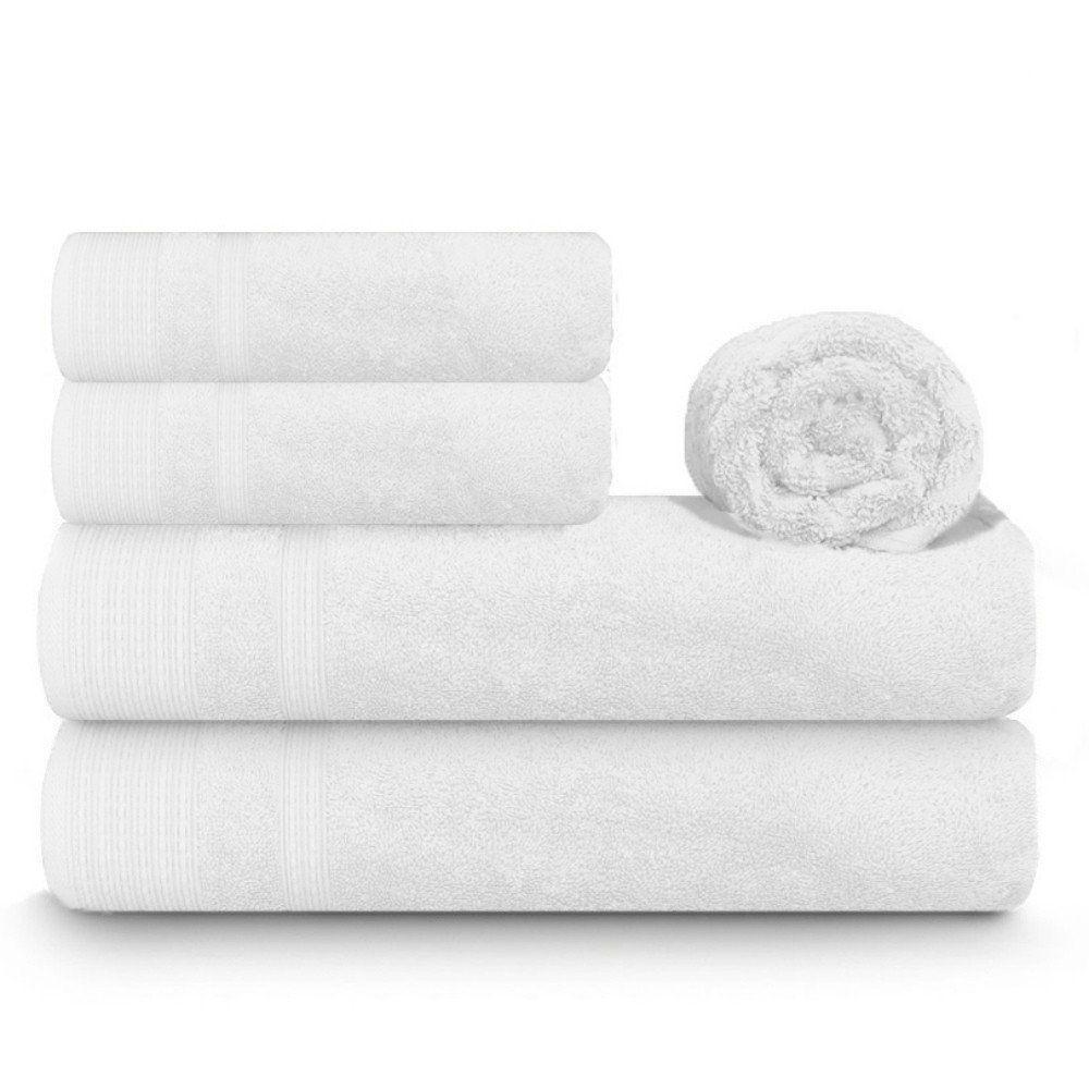 Jogo De Toalha Banhão 5 Peças Nobless Fio Penteado Appel Branco - 1