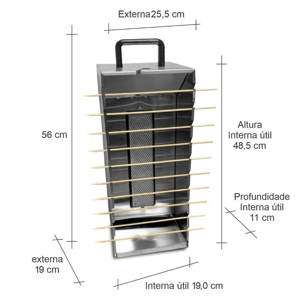 Kit - Churrasqueira 10 Espetinhos Churrasquito A Gás Pr-199 + 50 Espetinhos - Progás - 7