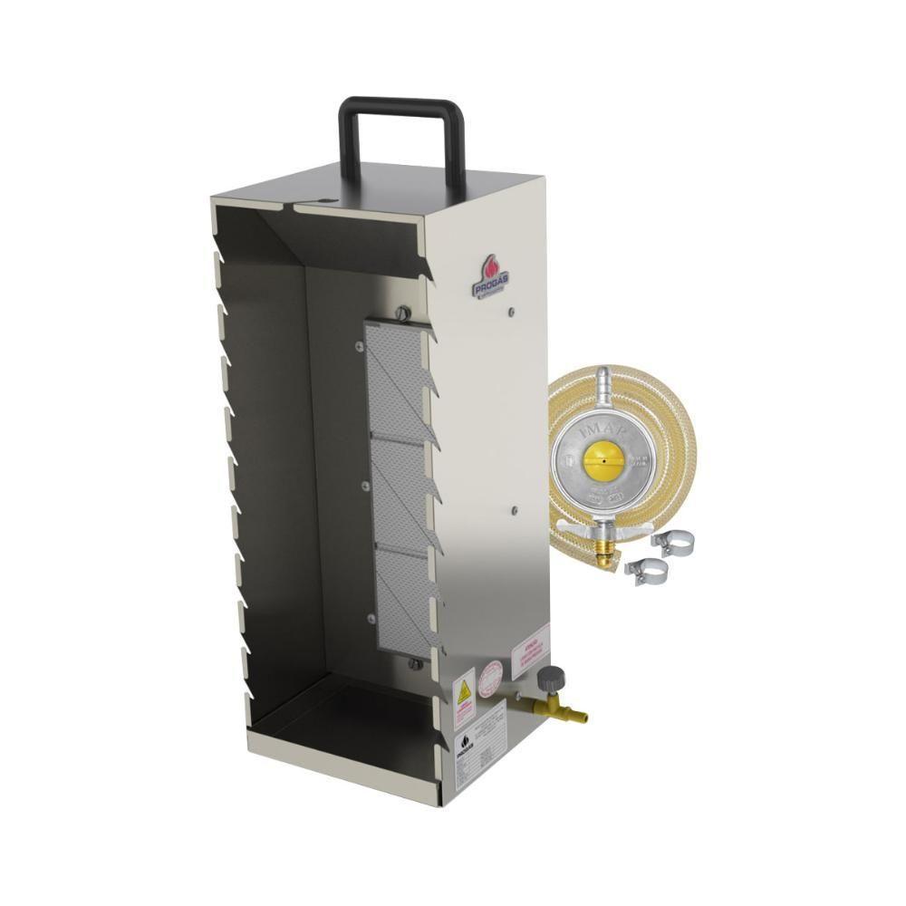 Kit - Assador Churrasquito 10 Espetinhos Em Inox Pr-199 + Kit Gás 1kg - Progás - 1