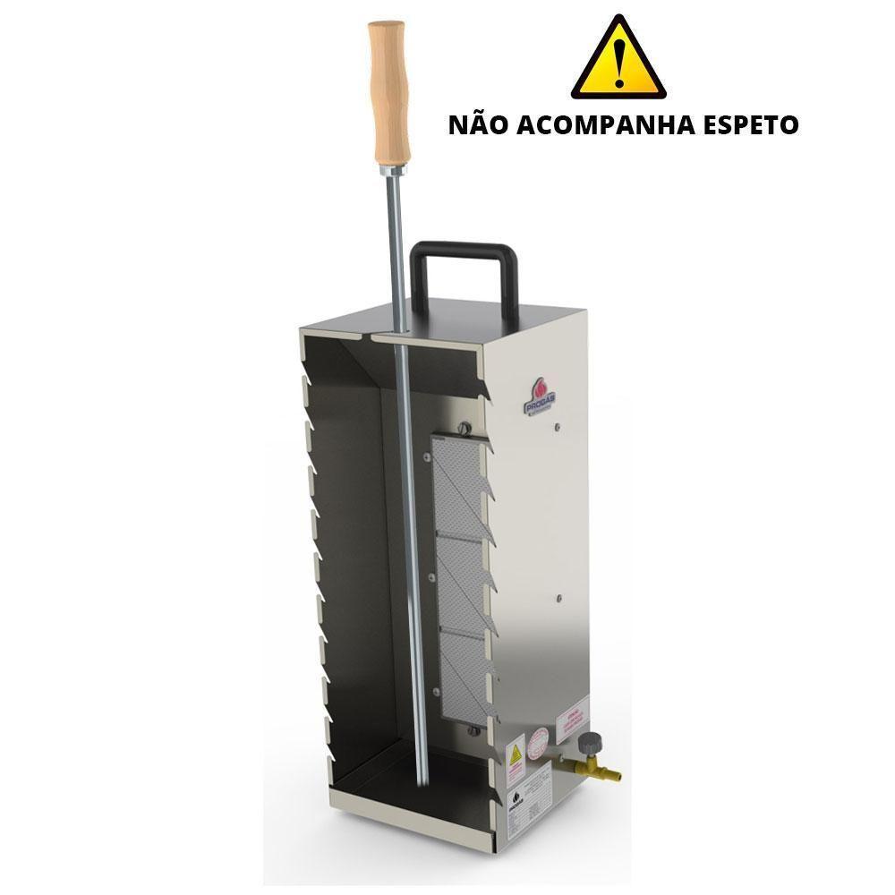 Kit - Assador Churrasquito 10 Espetinhos Em Inox Pr-199 + Kit Gás 1kg - Progás - 6