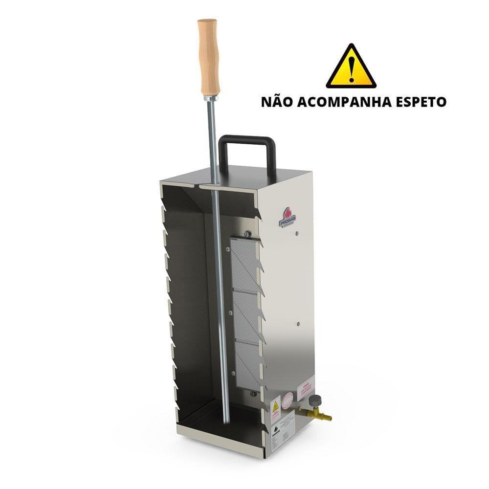 Churrasquito Churrasqueira A Gás Infravermelho 10 Espetinhos Ou 1 Espeto 75cm Pr-199g Em Inox Progás - 3