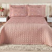 Kit Cobre Leito Toscano Micropercal Dupla Face King 05 Peças - Rosê - 1