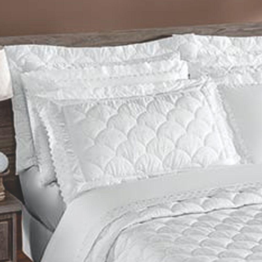 Colcha Cobre Leito Colossal King Com Lese 3 Peças - Branco - 3